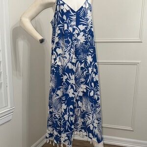 🌴Tropical Blue and White Swim Coverup/Dress 🌴🌴🌴🌴